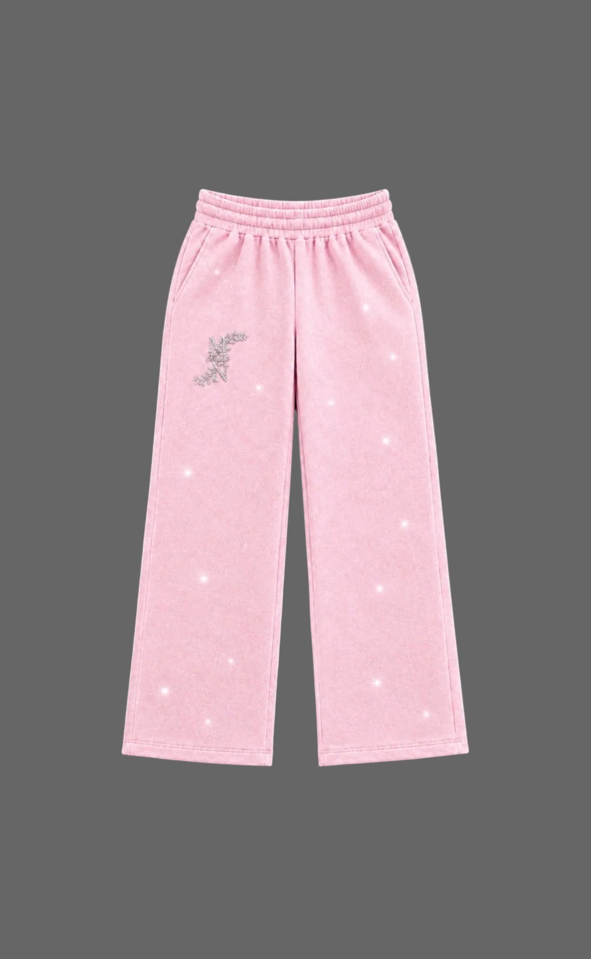 Back view of M&N Orgullo pink rhinestone sweatpants